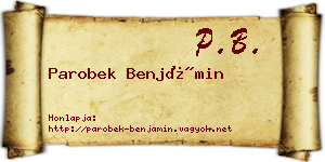 Parobek Benjámin névjegykártya